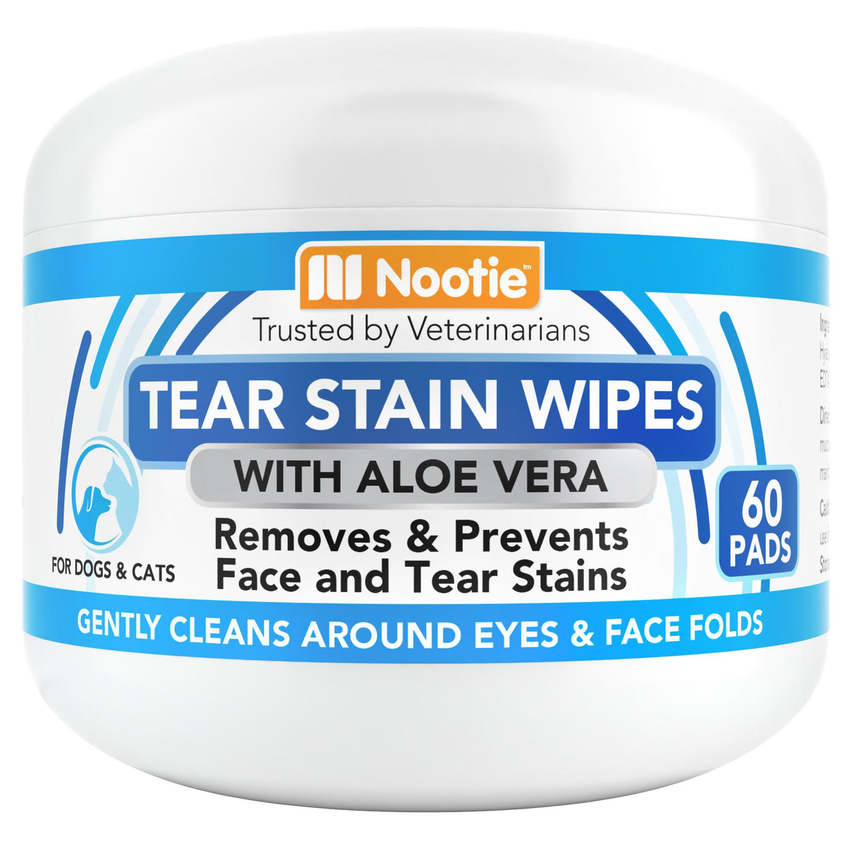 Nootie Tear Stain Wipes for Dogs & Cats, 60-count (Size: 60-count)