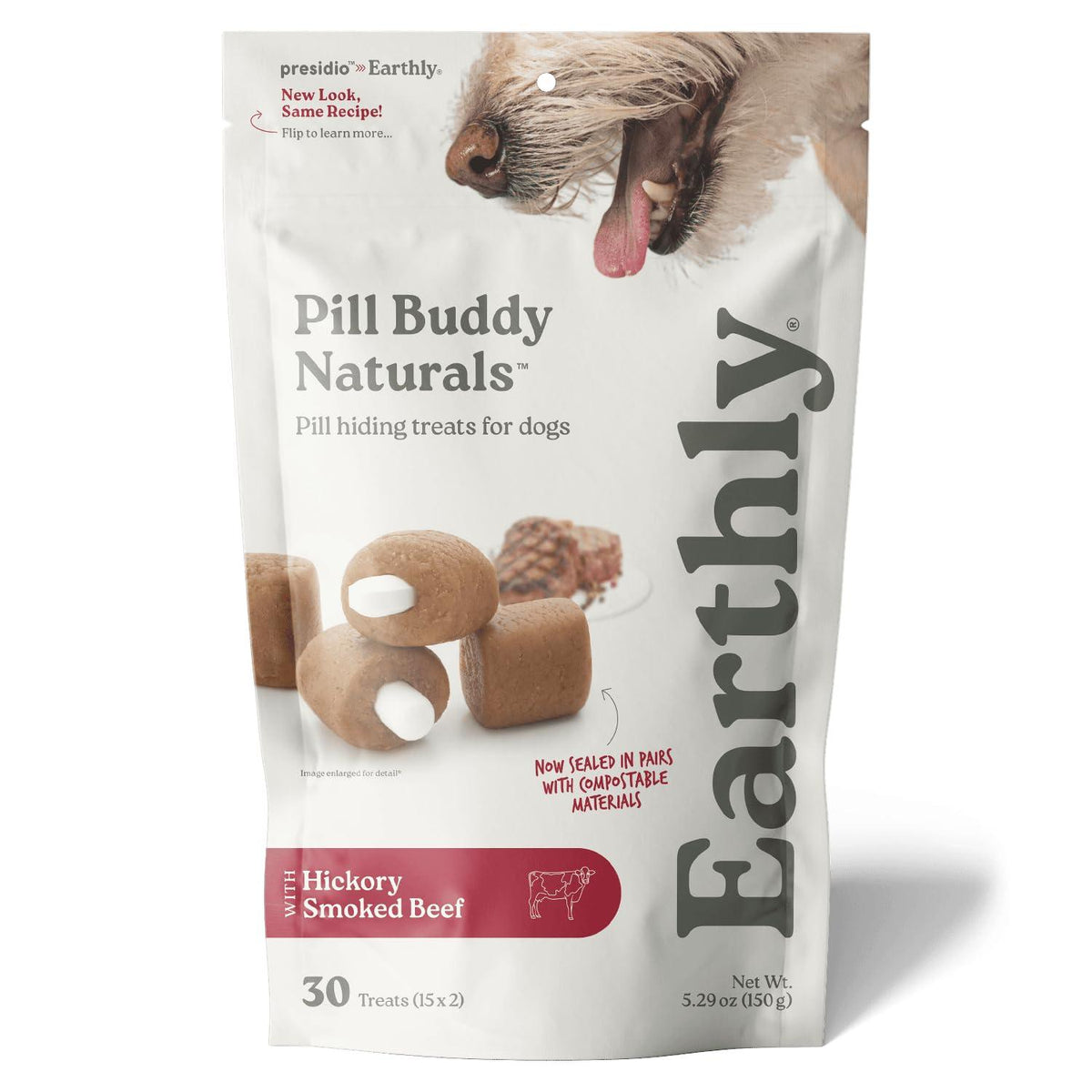 Earthly Pet Pill Buddy Naturals Hickory Smoked Beef Dog Treats, 30-count (Size: 30-count)