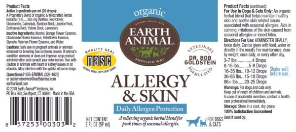 Earth Animal Allergy & Skin Herbal Remedy