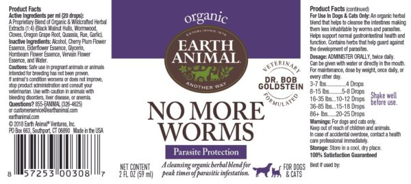 Earth Animal No More Worms Herbal Remedy