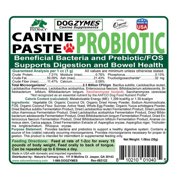Dogzymes Canine Probiotic Paste