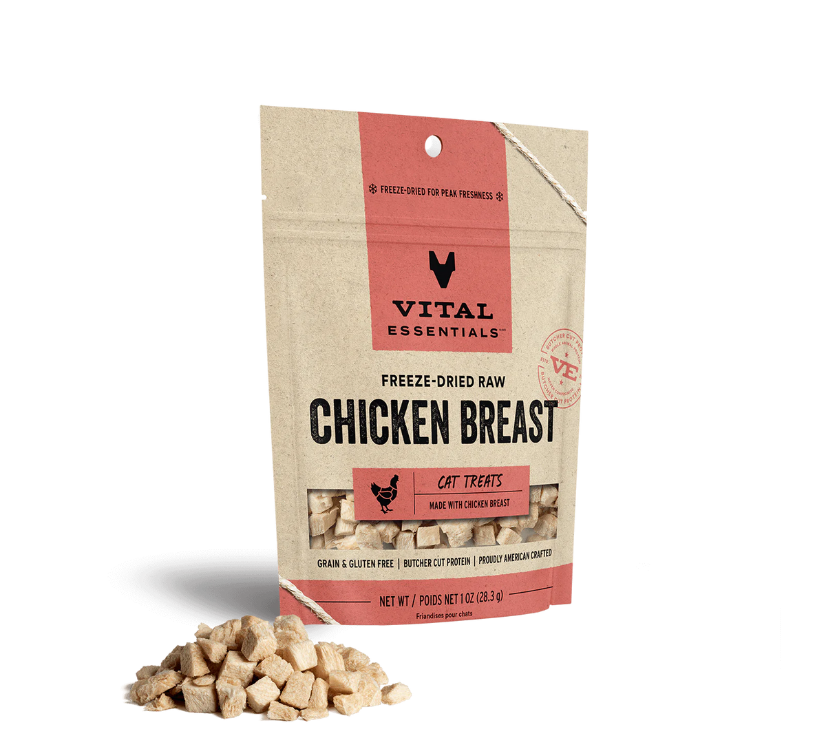 Vital Essentials Freeze-Dried Raw Chicken Breast Cat Treat 1oz