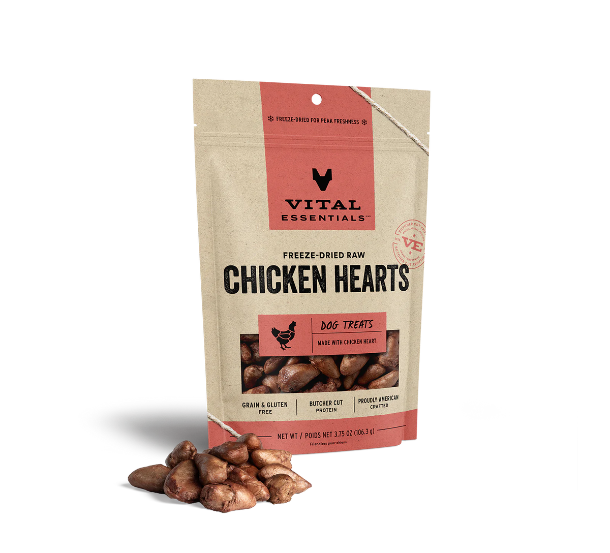 Vital Essentials Freeze-Dried Raw Chicken Hearts Treats