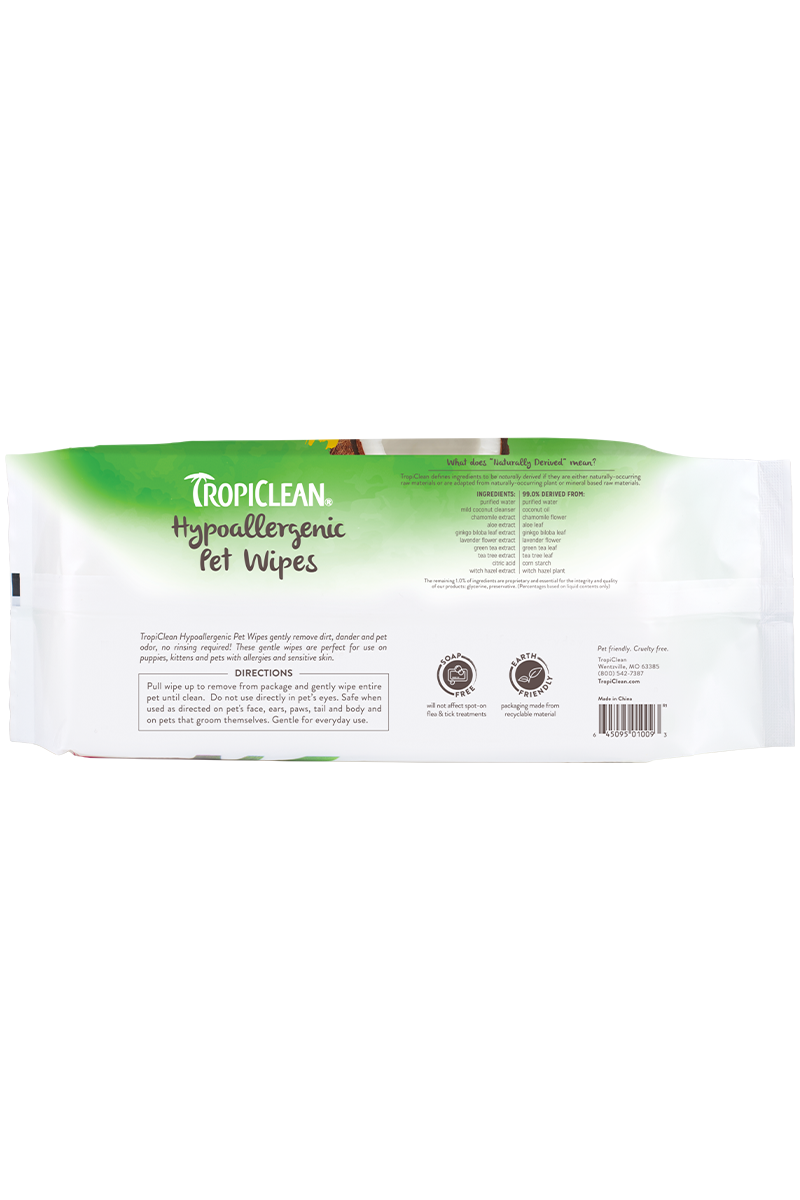 TropiClean Wipes Hypoallergenic 100ct