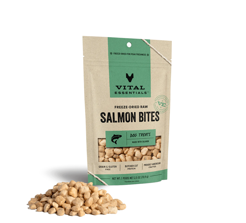 Vital Essentials Freeze-Dried Raw Salmon Bites for Dogs