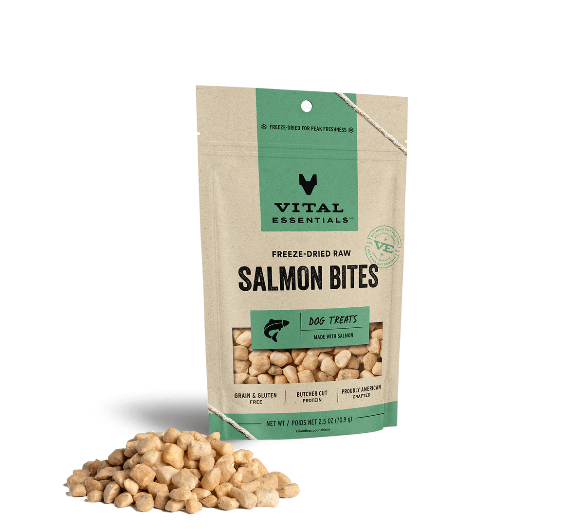 Vital Essentials Freeze-Dried Raw Salmon Bites for Dogs